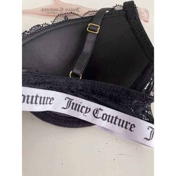 Juicy Couture Sexy Push Up Bra Size 34B Black Lace JC8402C Padded NEW - Picture 7 of 9